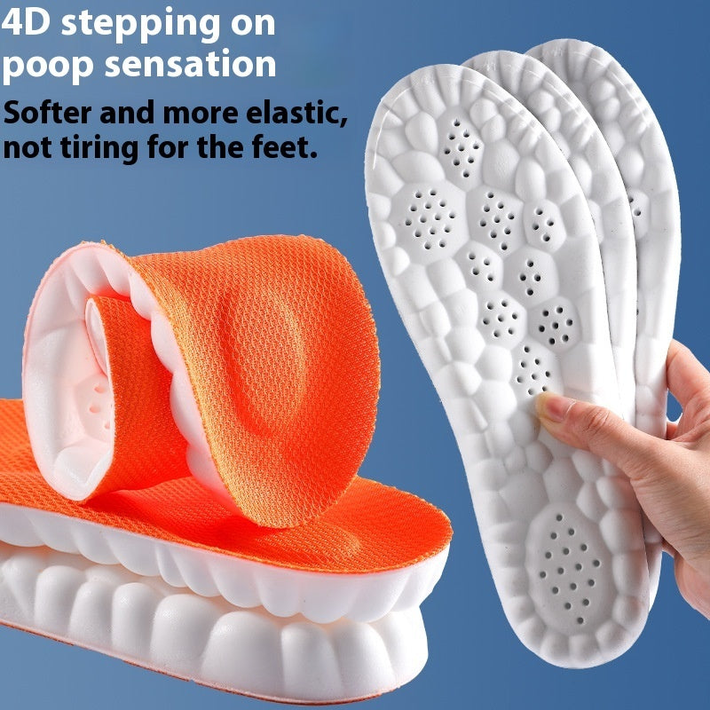 4D Cloud Technology Pu Massage Instep Insole High Elastic Shock Absorption