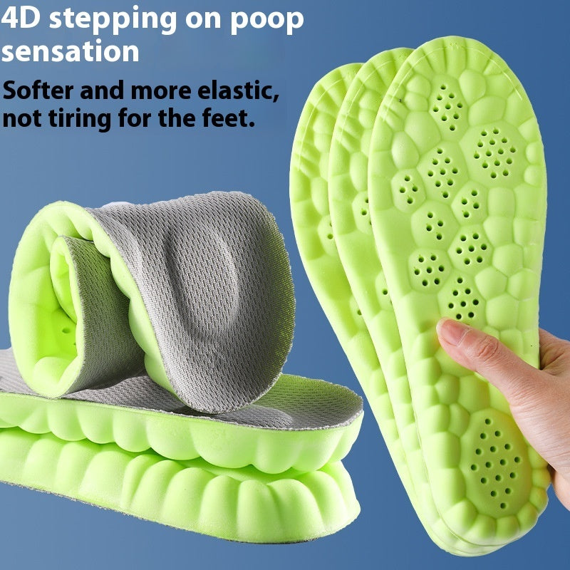 4D Cloud Technology Pu Massage Instep Insole High Elastic Shock Absorption