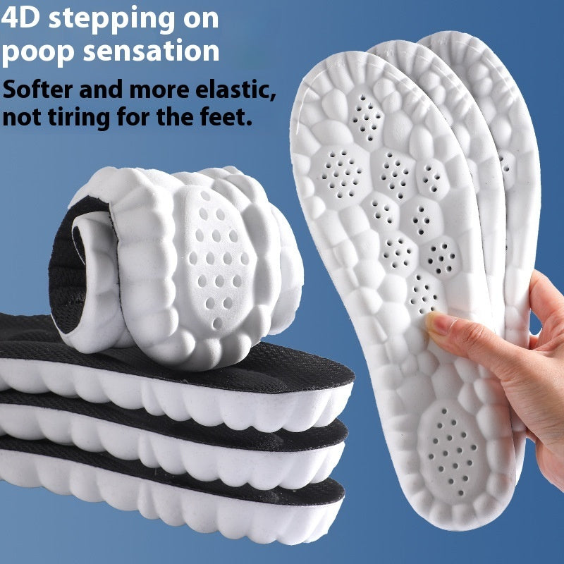 4D Cloud Technology Pu Massage Instep Insole High Elastic Shock Absorption