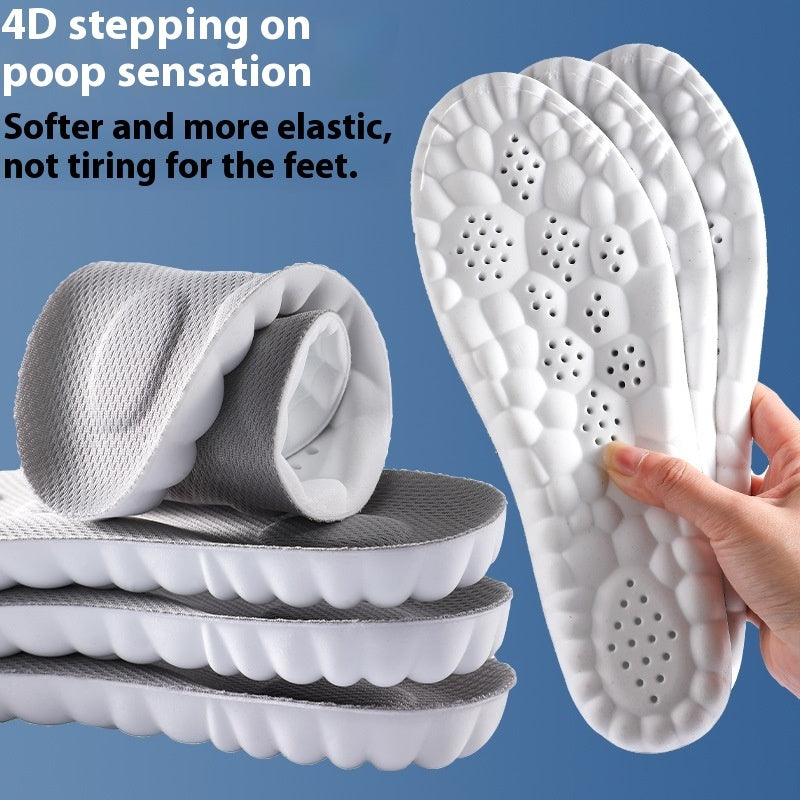 4D Cloud Technology Pu Massage Instep Insole High Elastic Shock Absorption